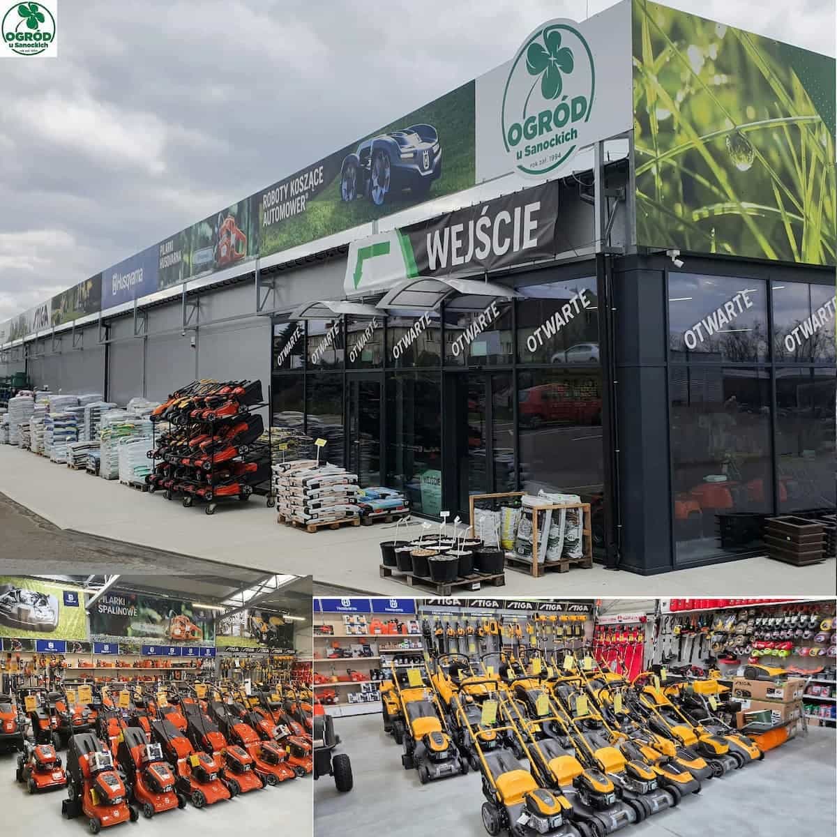 Ogród u Sanockich Jasło – budynek sklepu ogrodniczego i salonu sprzętu Husqvarna, Stiga i AL‑KO